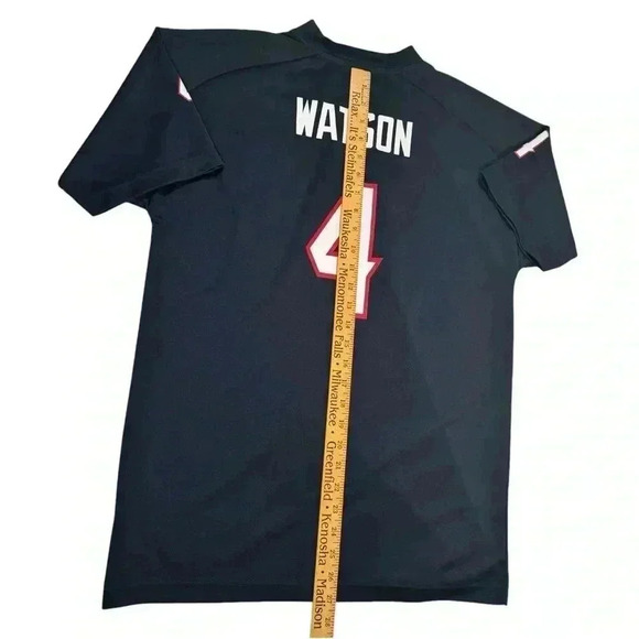 NFL Houston Texans #4 Watson Jersey Shirt Youth Boys XL 18/20 Navy V-Neck - Picture 10 of 13